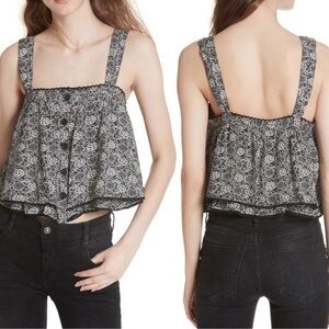 Free People Sweet Caroline Tank Blouse Size Small S Ruffle Dainty
